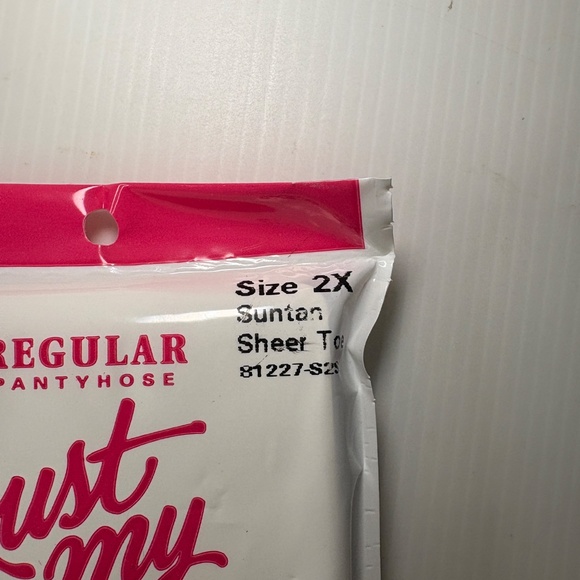 Vintage Just My Size Pantyhose Suntan Sheer Toe Regular 2X Plus 81227-S2S NEW - Picture 3 of 3